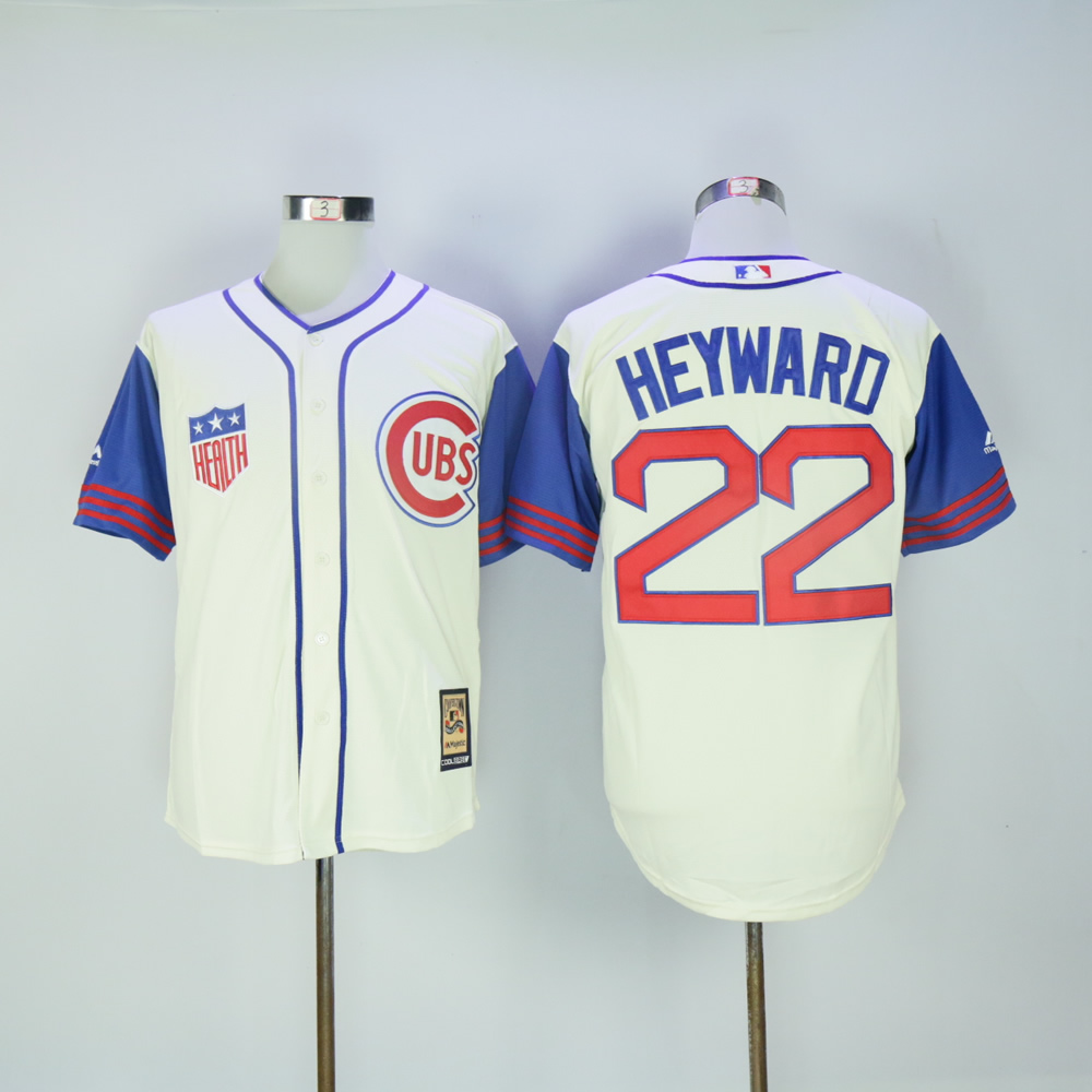 Men Chicago Cubs #22 Heyward Cream Throwback 1942 MLB Jerseys